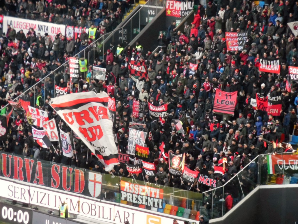 Udinese Milan settore ospiti tifosi