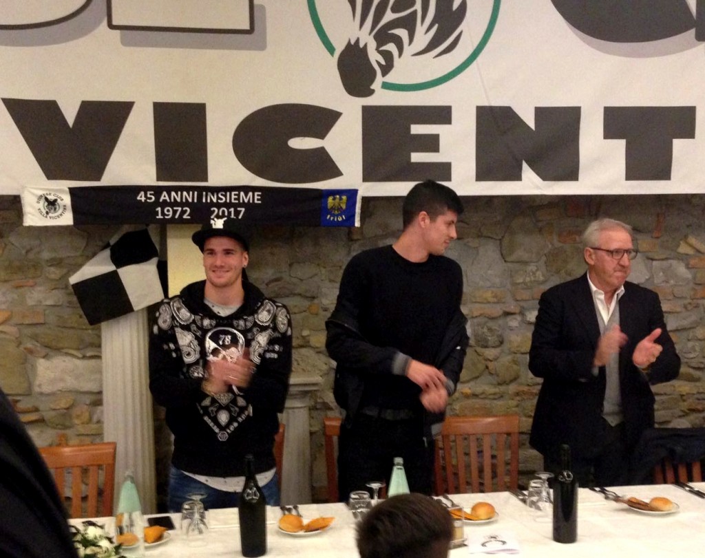 Cena Udinese club Villa Vicentina De Paul Perica Delneri