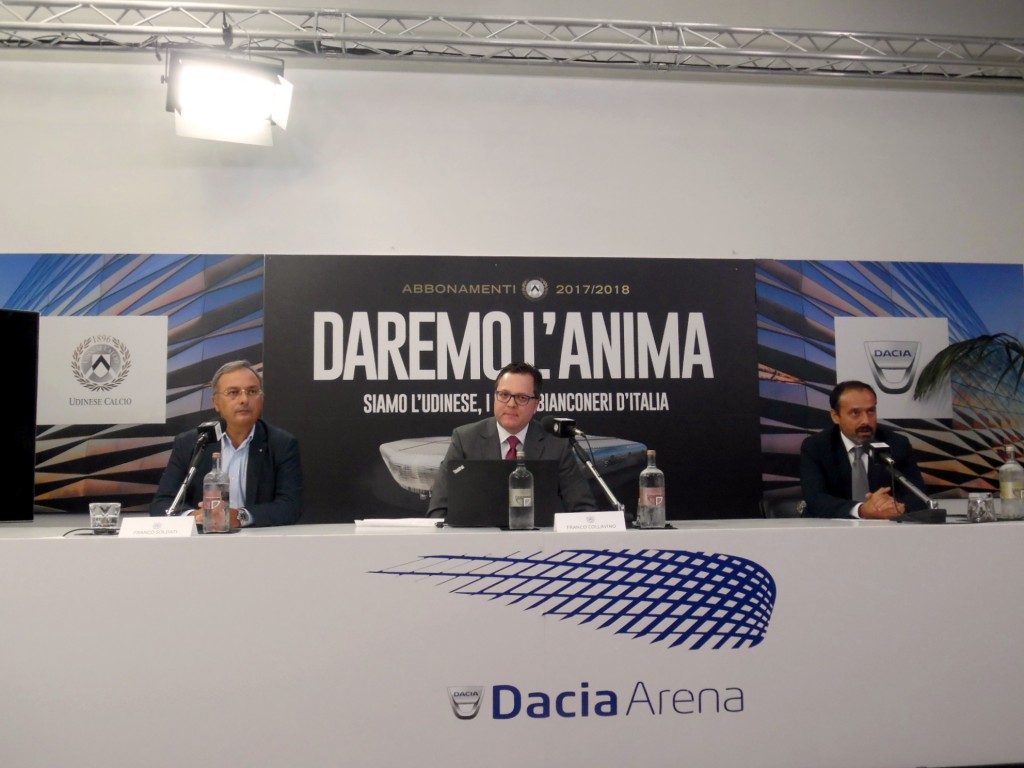 Udinese presentazione campagna abbonamenti Soldati Collavino Pezzella