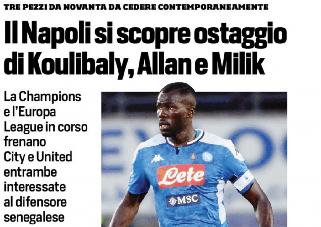 Il pezzo del Corriere dello Sport di oggi, sul Napoli