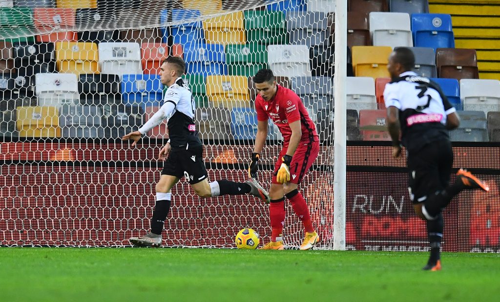 Deulofeu, attaccante dell'Udinese, in rete contro il Verona